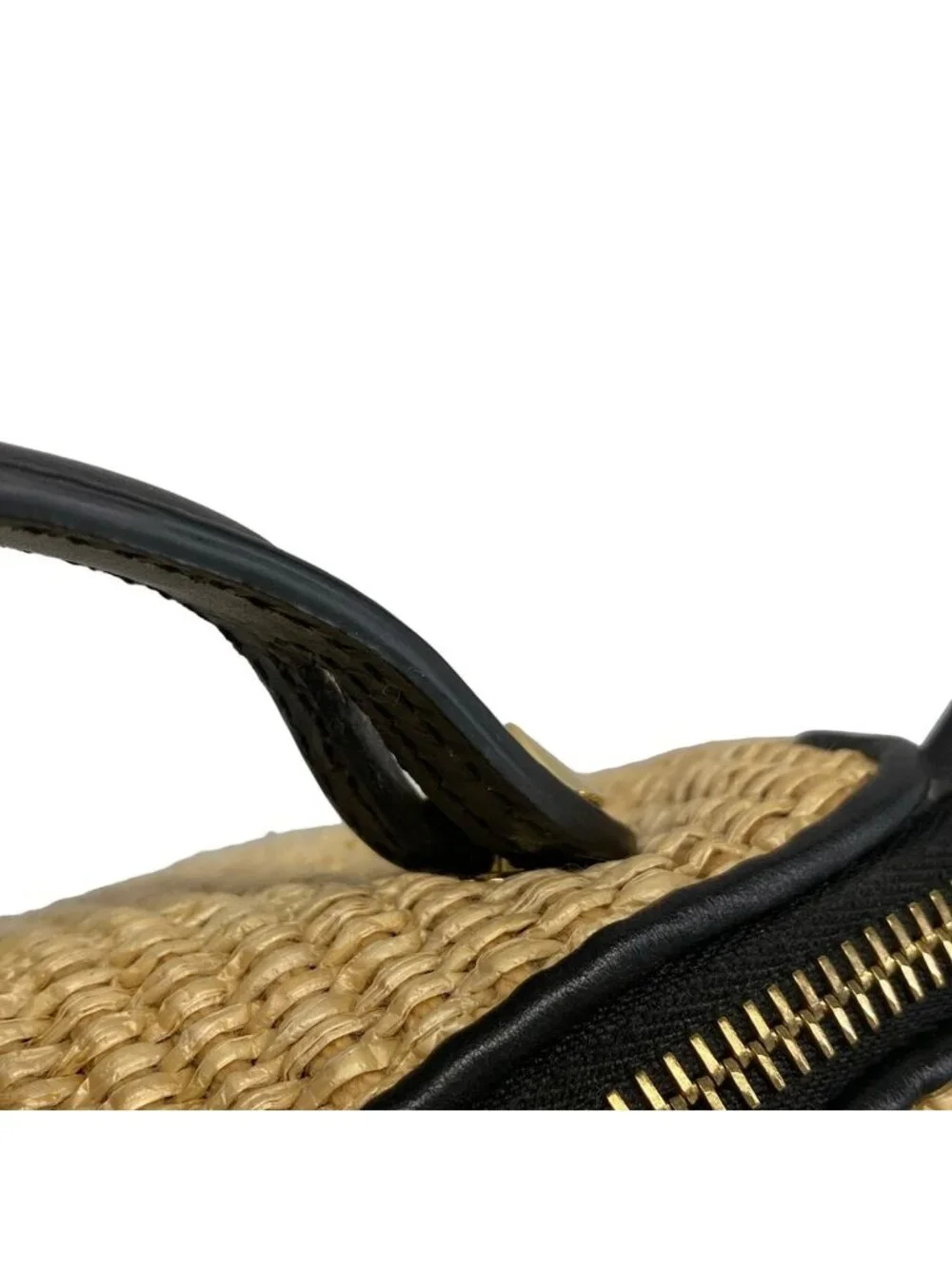 Fendi Handbag Mini Visible Beige Black Leather
